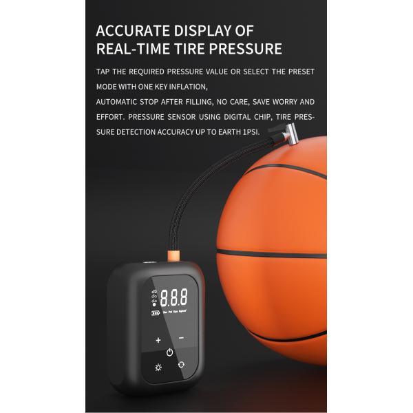 Portable YANTU AM50 Cordless Digital Bike Air Pump Compressor for Car Bicycle Balls