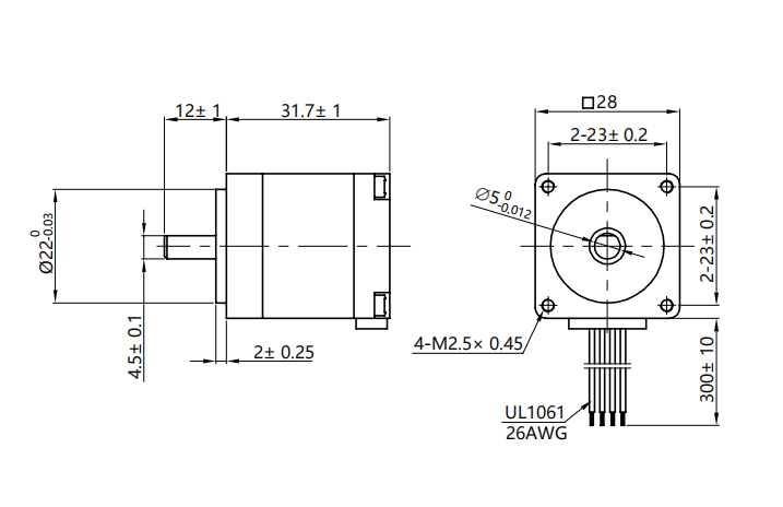 Мотор Nema 11 stepper тело 1.2A 28 x 28mm 2 мотор руководства участка 4 гибридный stepper соответствующий для механических инструментов CNC принтера 3D