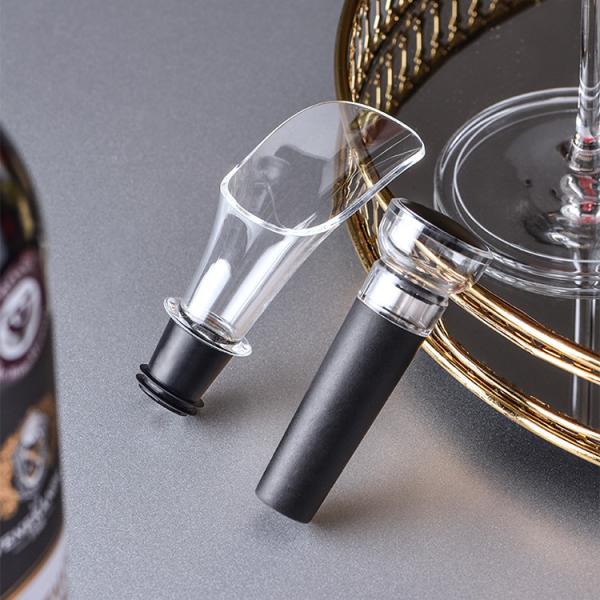 Food Grade Plastic Silicone Wine Stopper And Pourer Kit Modern Design