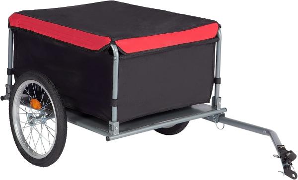 Bike Trailer Cargo Foldable Max Load, 2x16'' Inflatable Wheels, Aluminum Bicycle Cargo Trailer w/Hitch, for Lugg