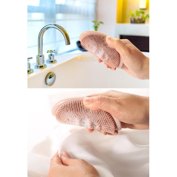 Silicone Soap Dish Brush With Drain, Soap Holder Soap Box Shower Dish Soft Bristles Shower Brush Soap Saver For Bathroom
