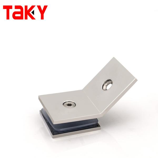 Stainless Steel Shower Glass Door Fittings Square Glass Door Clamp 135 Degree Bathroom Fixed Clip
