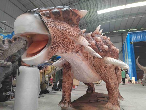 Fabricante Zigong Realista Modelo 3D Dinossauro Animado Anquilossauro à venda