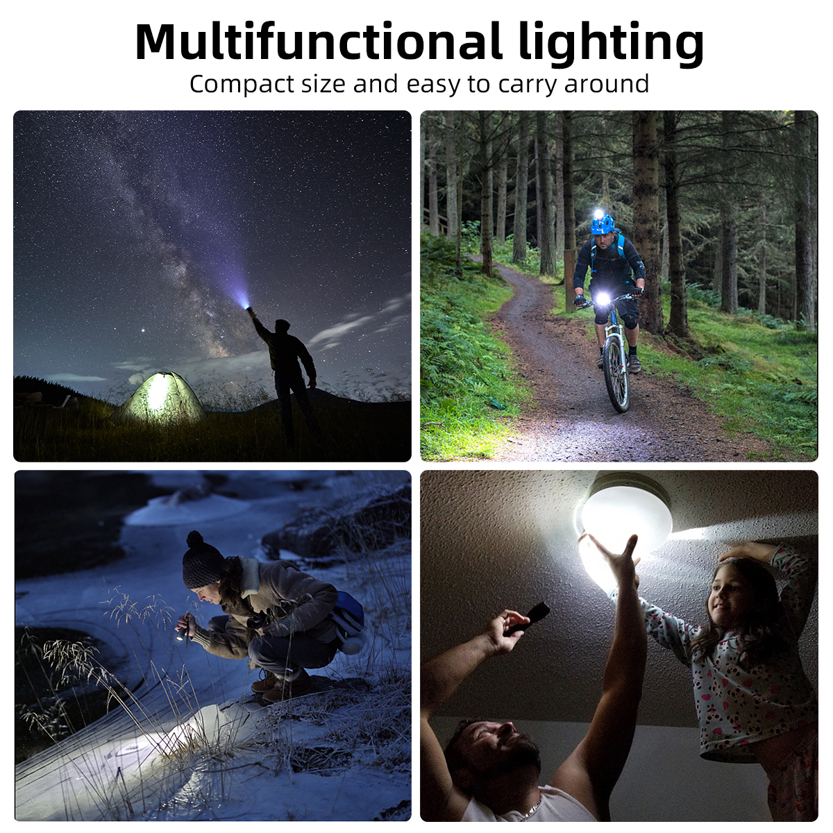 Helmet Recorder Cameras, Outdoor Waterproof Flashlight Recorder, Motorcycle Bike Riding 1080P HD Video Sports Camera for Camping