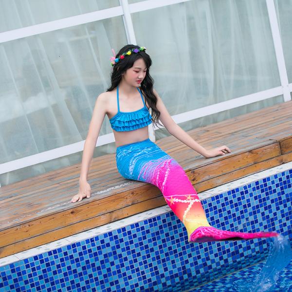 Breathable 80% Nylon + 20 Spandex Mermaid Tail For Swimming Party Toddler 110 120