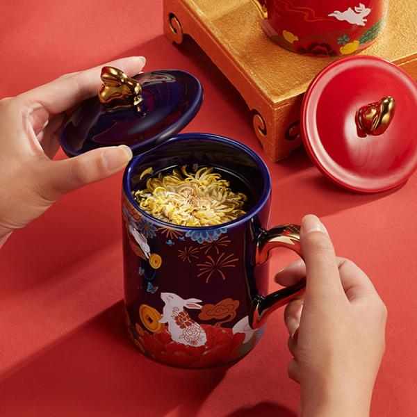 Готовы к отправке на складе По заказ 3D керамическая кружка 3D голубая кружка с золотой ручкой Домашний чай праздничный подарок