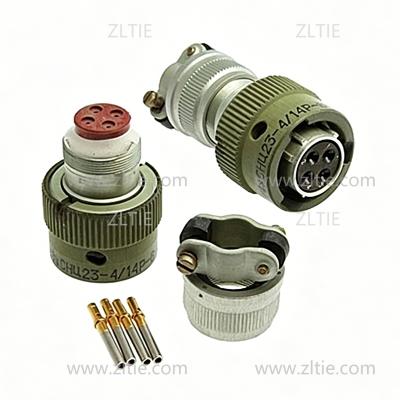 ZH23 Series Circular Connector Shell Size 14 4 Pin Male Plug Straight Tail, Key B, Equivalent to СНЦ23-4/14В-6Б-В
