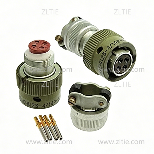 ZH23 Series Circular Connector Shell Size 14 4 Pin Male Straight Tail Plug Key B Equivalent To СНЦ23-4/14В-6Б-В