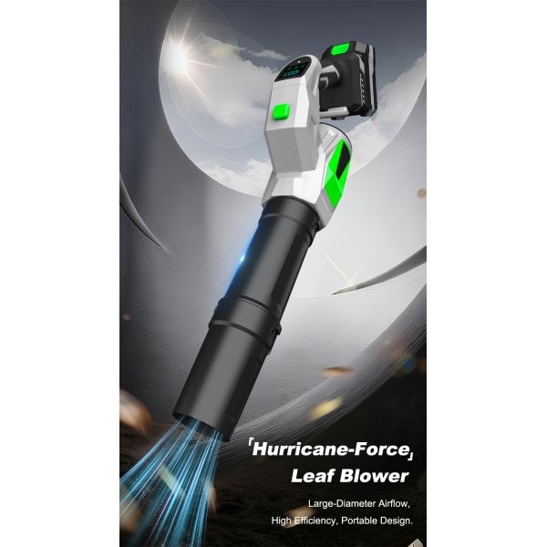 Commercial Brushless Leaf Blower B2B Supply | Smart LED Display 3-Speed Jet Fan, 21V 550W Electric Garden Blower with 180° Adjustable Handle | Wholesale Price