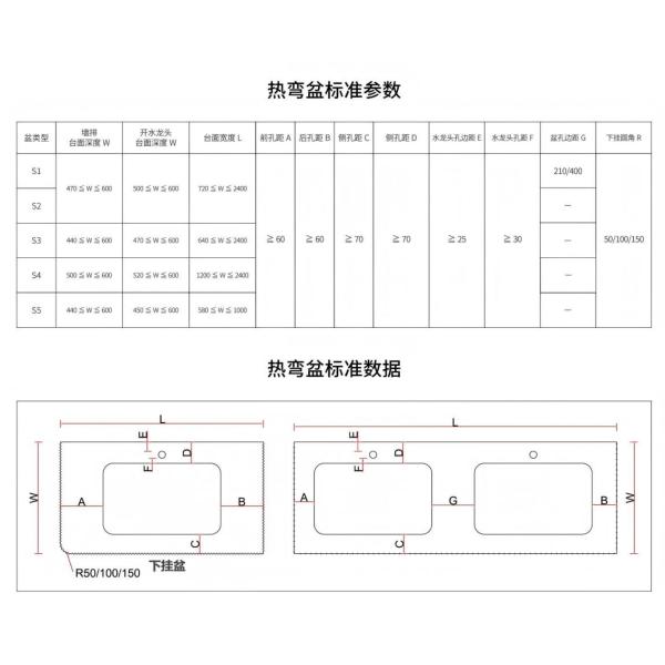 Sintered Stone Slab White Hot Bend Washing Basin 550x830mm