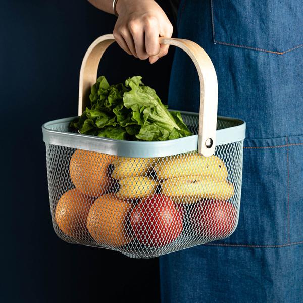 550G Stainless Steel Hanging Fruit Basket , 19cm Height Fruit Steel Basket