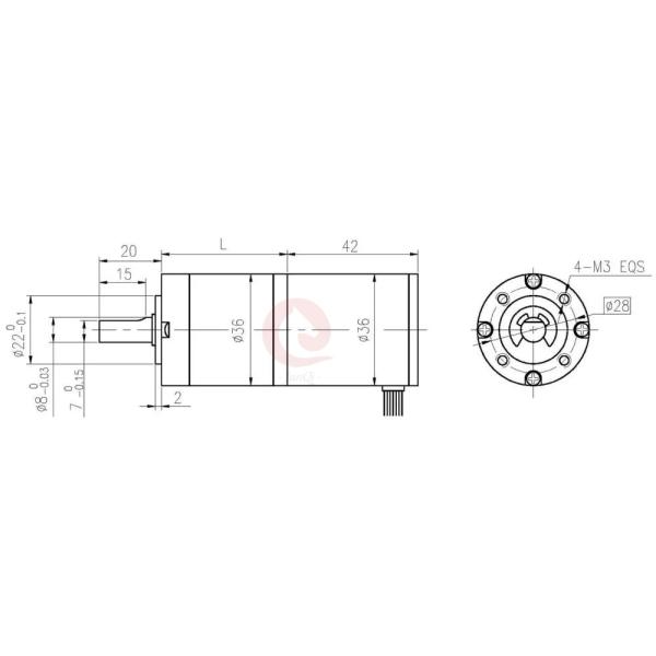 3 Phase 36mm Planetary Gearbox Motor Brushless DC Electric Motor 36JXE30K High Torque 3NM