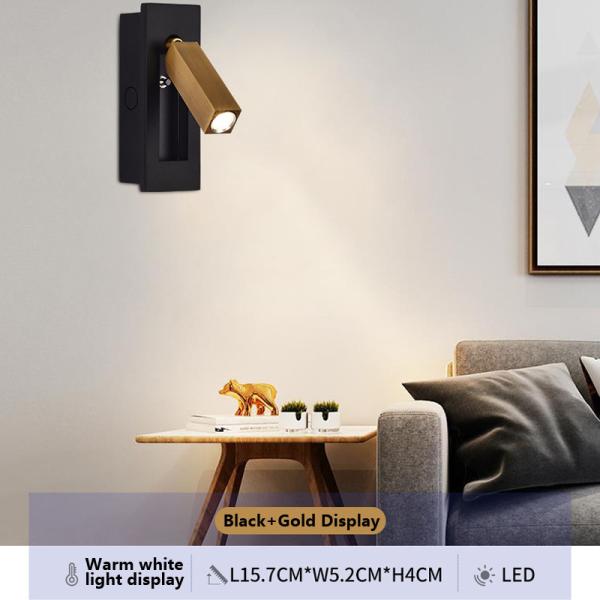 Embedded LED Wall Lamp With Switch Hotel Room Bedroom Bedside Wall Lamp