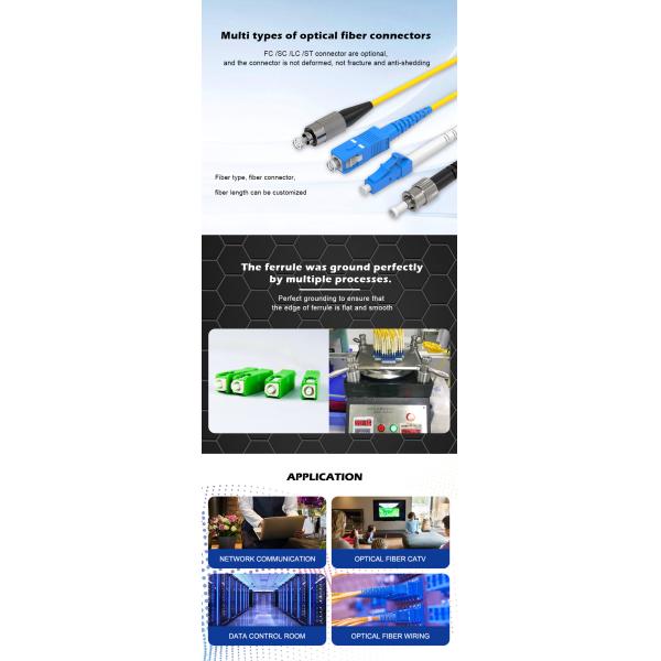 Telecommunication Connection SC LC UPC to LC UPC OM4 SR Duplex Fiber Optic Patch Cord