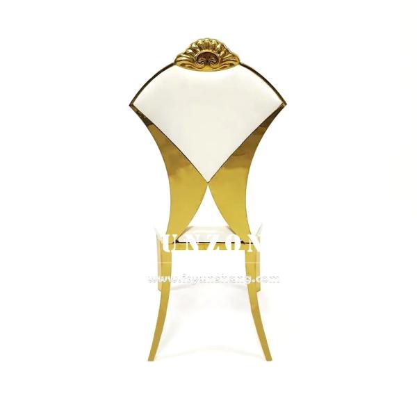New Design Hotel Banqeut Wedding Chair Fan-Shape Chair Back Stainless Steel Chair
