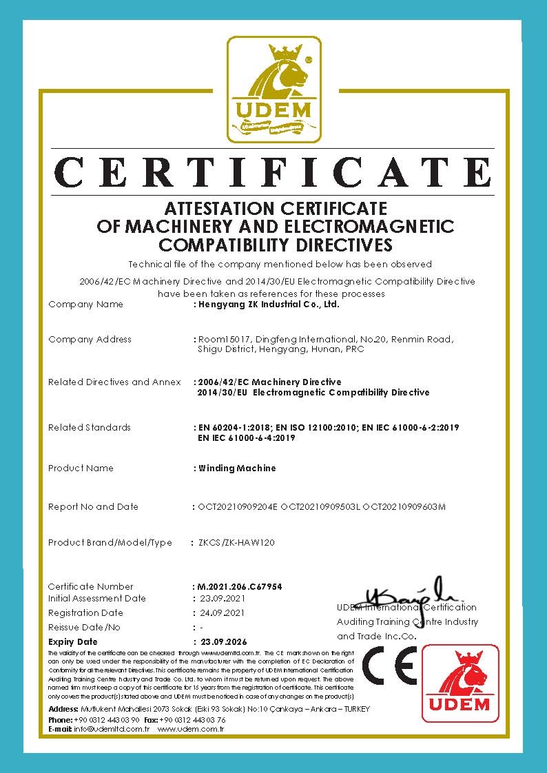 HENGYANG ZK INDUSTRIAL CO., LTD Сертификации