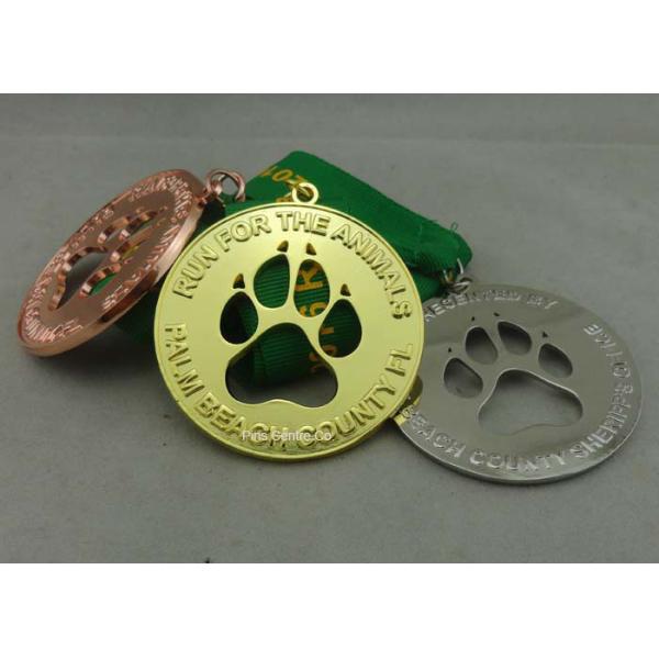 Race Ribbon Medals Enamel Customizabled Sports Medals For Company