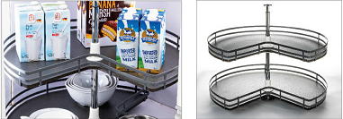 Вращаясь аксессуары кухни корзины угла шкафа современные в нержавеющей стали