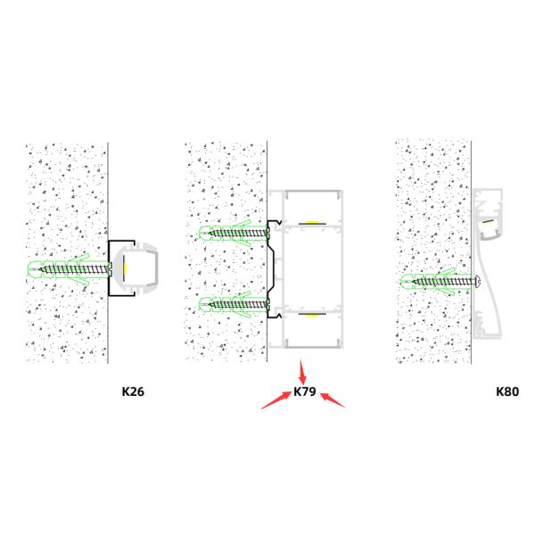 Sandblasting LED Lighting Aluminum Profile IP44 6063 T5 Up And Down Corridor Wall