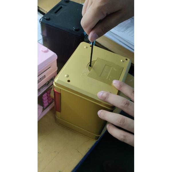 15x15x20cm Password Lock Piggy Bank ABS material golden blue color