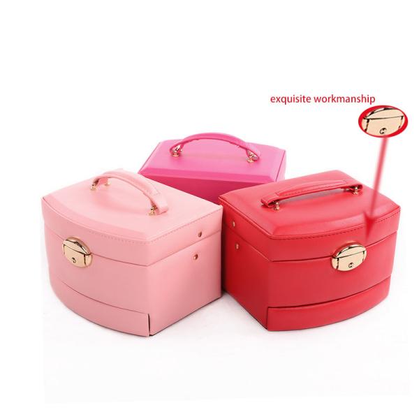 Free Logo Leather Luxury Jewelry Case Organizer Box PU leather jewelry storage box