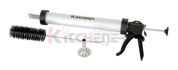 One Brush Aluminum Jerky Gun Shooter Kit , Jerky Cannon For Snack Sticks Guide