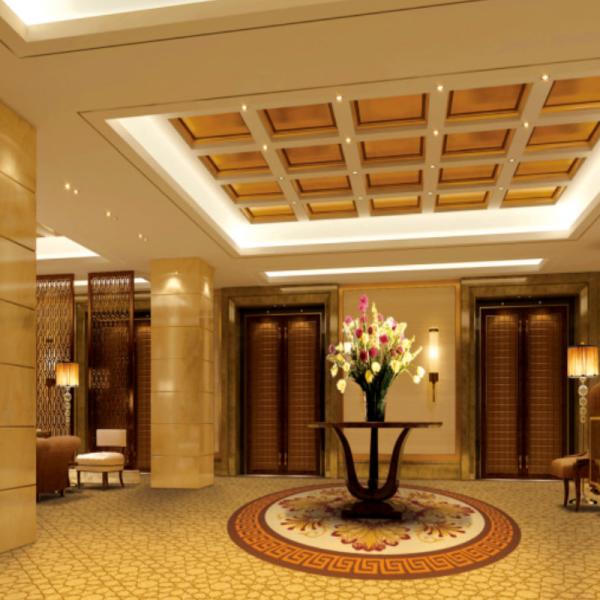 Wall to Wall Luxury Axminster Carpet for Hotel Total Weight 3kg/sqm and Cut Pile
