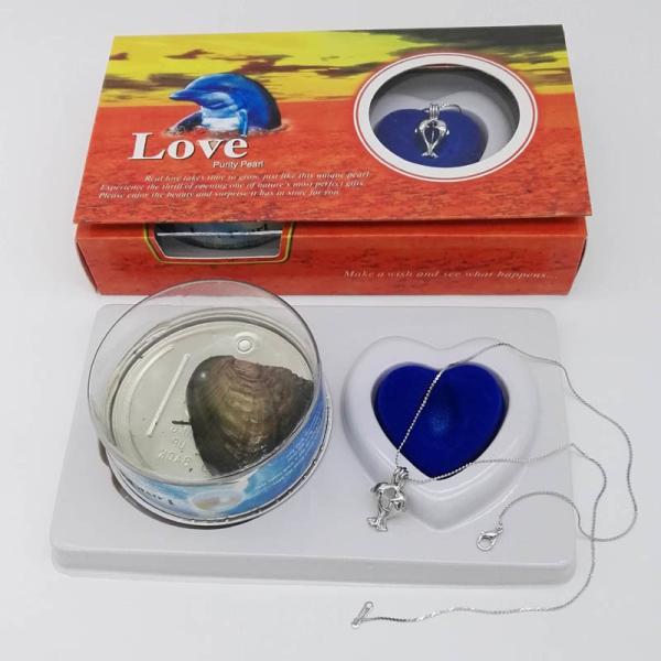 Love Pearl and Wish Pearl Gift Set With Neckalce And Double Dolphin Shape Cage Pendant