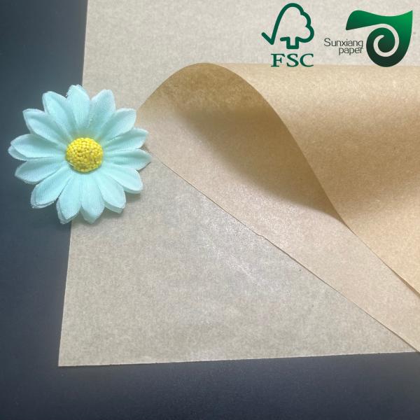 Papel marrón apto para microondas de 40 g/m² certificado FSC, apto para alimentos, resistente al calor para hornear y envolver