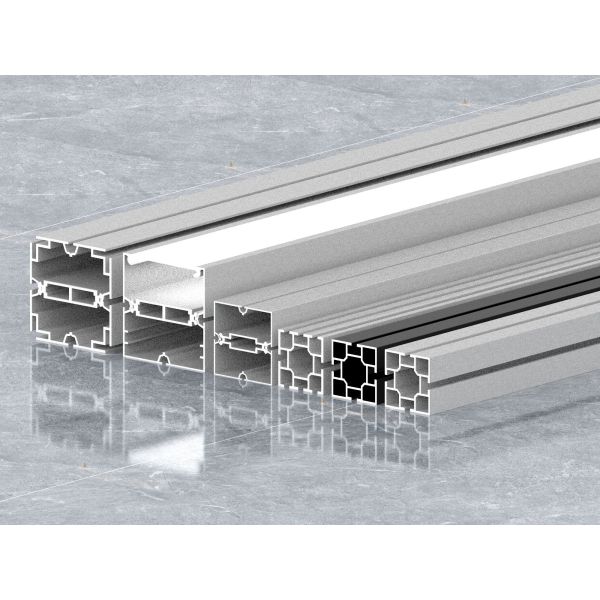 4-slot square aluminum pillar、4-groove exhibition aluminum profile、Octanorm compatible、easy installation
