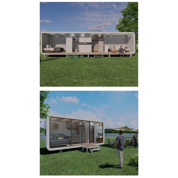 Modern Design Container Houses Prefab Tiny Mobile Homes with Fiber Cement Board Floor