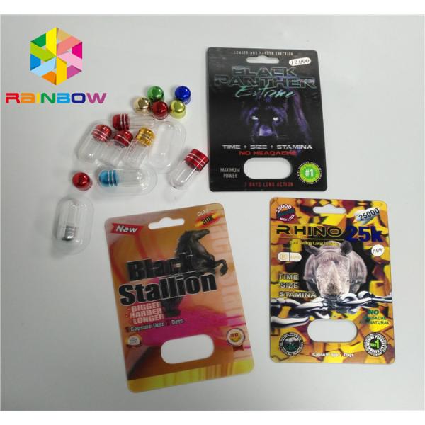 PP 3D Printing Plastic Blister Card Packaging Normal Size For Rhino 69 Pills