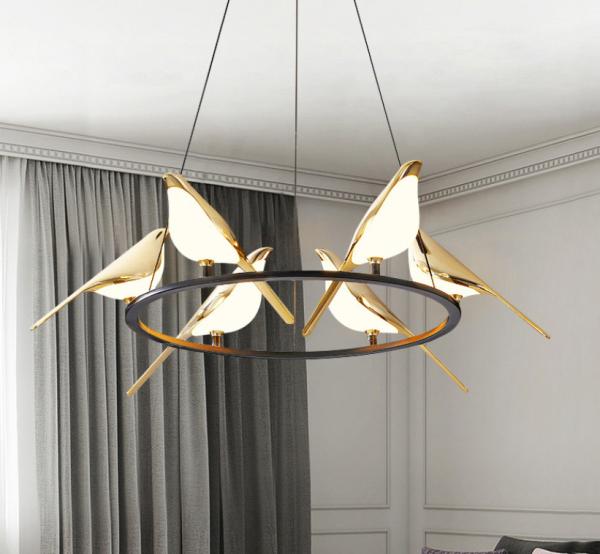 LED Creative Modern Pendant Light Dining Room Decorative Bird Chandelier