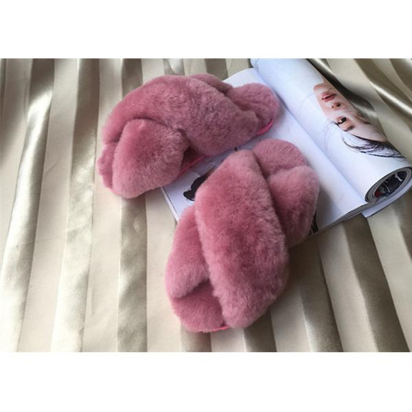 Тапочки меха спальни шерстей тапочек овчины женщин тапочек шерстей овец крытые естественные