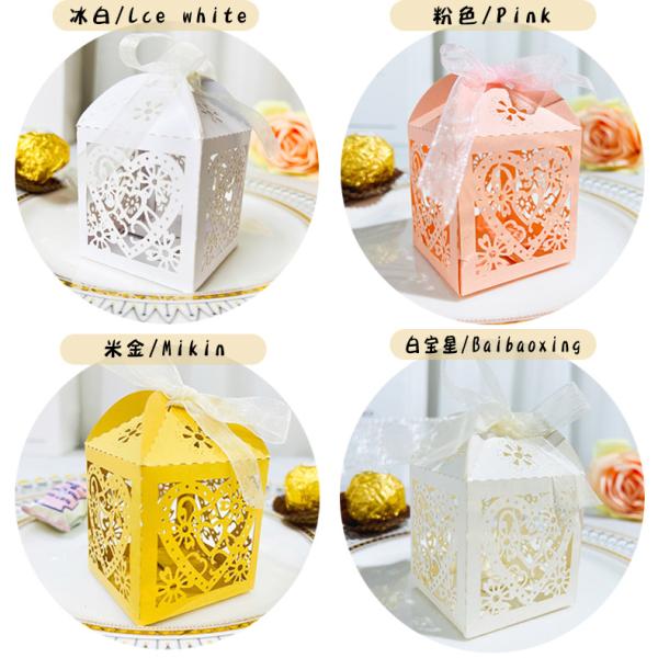 7.5x5x5cm Gift Packaging Box laser embossed Hollow Out For Wedding Souvenir