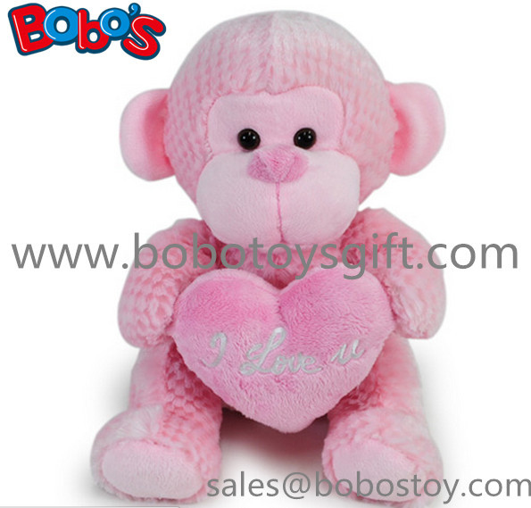Wholesale China Funny Pink Monkey Plush Toy With Pink Heart Pillow