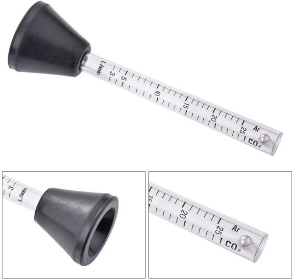 Transparent 25ml Measuring Flowmeter for Mig Tig Welder Welding Suitable gas CO2/Argon