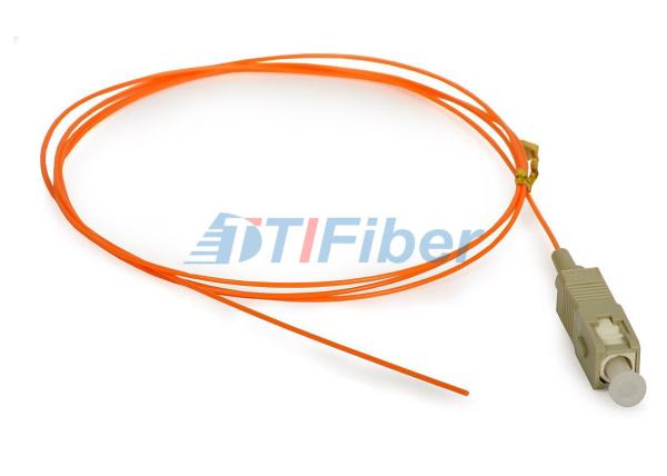 OM1 62.5 / 125 SC Fiber Optical Pigtail , 0.9mm OFNP Fiber Optic Cable