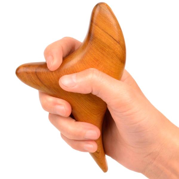 Face Neck Back Shoulder Waist Buttock Handle-Held Fragrant Gua Sha Wood Body Massage Tool