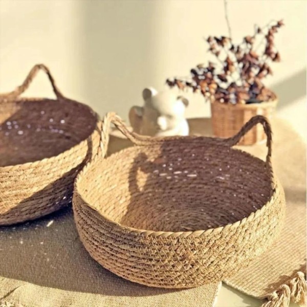 Pure Hand-Woven Rattan Cat Nest Universal Warm Pad for Small Animals Four Seasons Removable Washable Winter Pet Supplies Solid