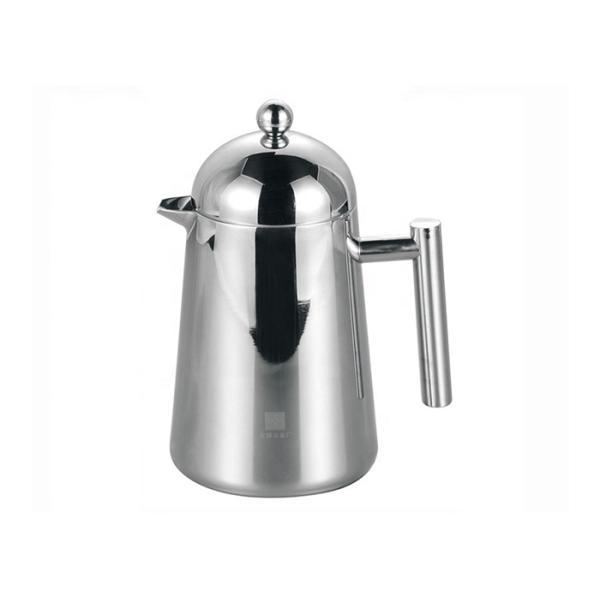 Thermal Insulation Metal French Press 1000ml Double Wall 0.8mm 8 Cup Coffee Plunger