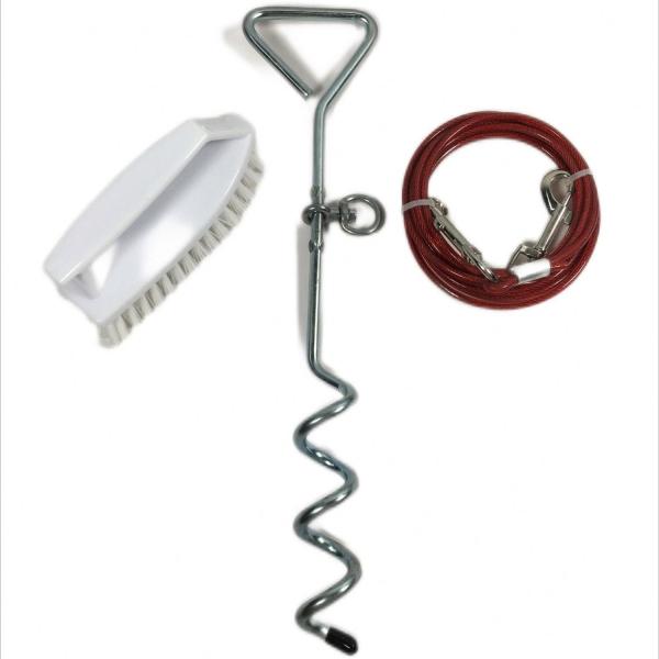 Outdoor Activities Dog Tie-Out Stake with 100-150kgs/220-330lbs Leash Weight Capacity