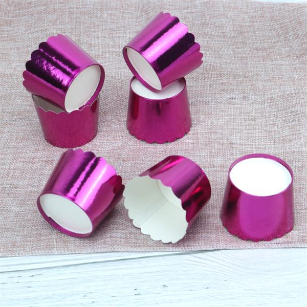 Food Grade Sustainable Aluminum Foil Cupcake Baking Cups , Sustainable Paper Muffin Liners