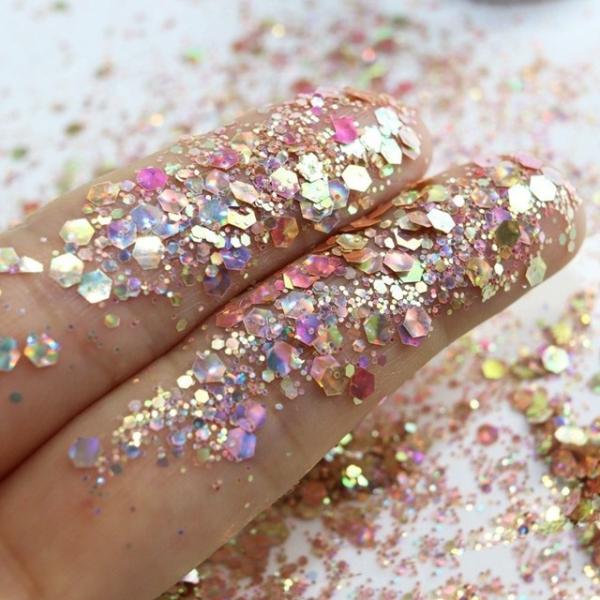 OEM/ODM Yes Chameleon Cat Eye Glitter Sequins Makeup Finger Nail Beauty DIY Quicksand Mahjong Drops Glue Nail Nail Patch Glitter