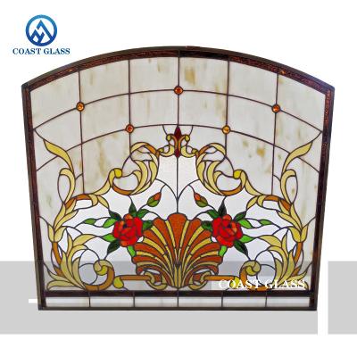 Round Stained Decorate Glass Panel Window Inside Catholic Church