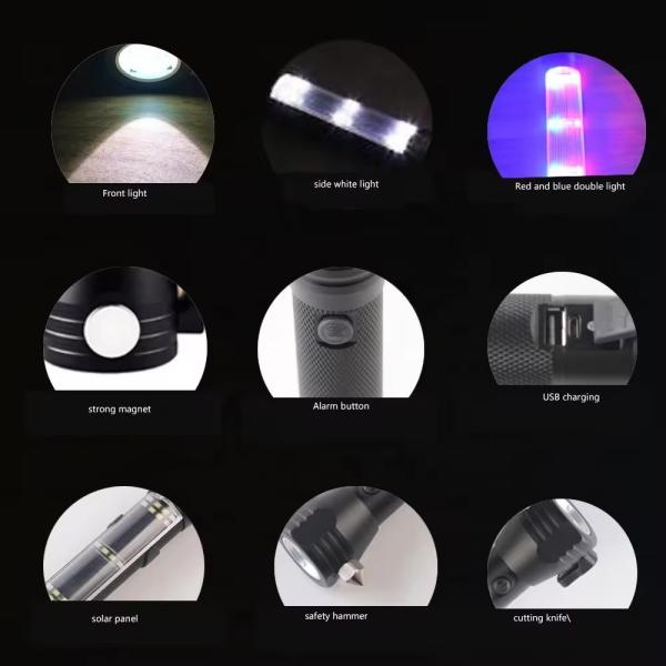 Сверхяркий светодиодный фонарь на открытом воздухе путешествие самостоятельное путешествие портативный спасательный фонарик с молотком солнечная флашка для зарядки