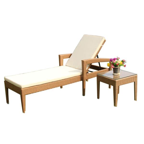 Outdoor Furniture Aluminium Teak Wicker Rattan Rope Sun Lounger for Garden Pool Chair
