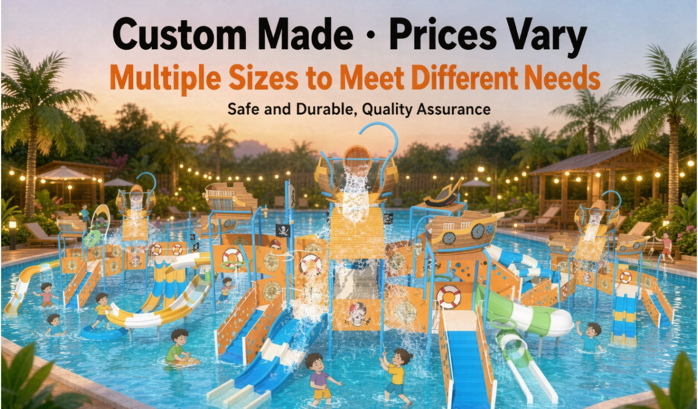 SWJ-001 Pirates Of The Caribbean Water House  Interactive Water Play Childrens Splash Pad Water Slide Splash Park Equipment