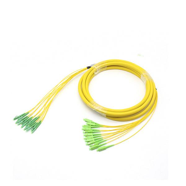 Pre Terminated Single Mode Fiber Optic Patch Cord 12 Core SC APC To LC APC