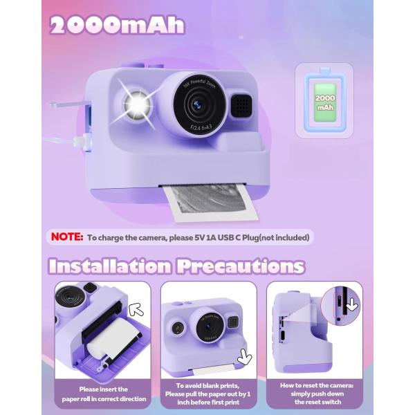 2.4 pulgadas de doble lente actualización de la cámara Instantánea 1080P HD Selfie cámara digital perfecta regalo de cumpleaños de Navidad para las niñas los niños